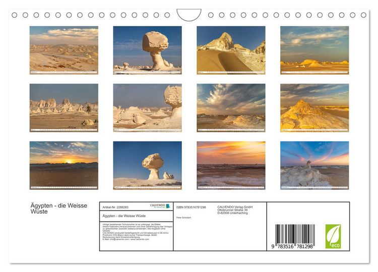 Produktbild: &Auml;gypten - die Weisse W&uuml;ste (Wandkalender 2027 DIN A4 quer), CALVENDO Monatskalender