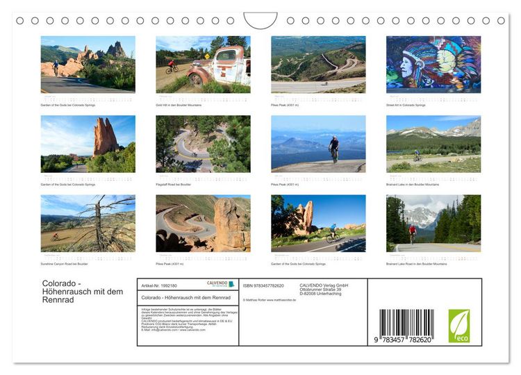Produktbild: Colorado - H&ouml;henrausch mit dem Rennrad (Wandkalender 2026 DIN A4 quer), CALVENDO Monatskalender
