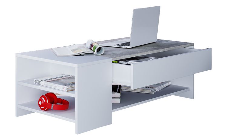 Produktbild: Holz Sofatisch Couchtisch Schublade Tindus