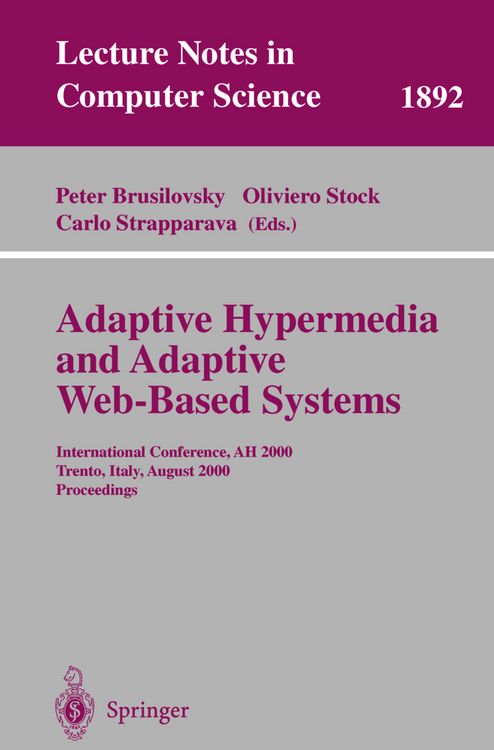 Produktbild: Adaptive Hypermedia and Adaptive Web-Based Systems