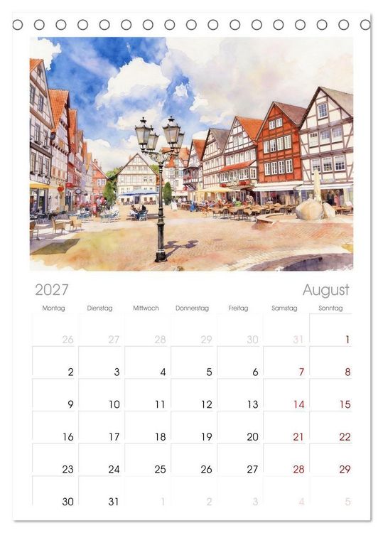 Produktbild: Tischplaner 2027 - Die sch&ouml;nsten Altst&auml;dte in Niedersachsen (A5 Tischkalender zum Aufstellen) CALVENDO