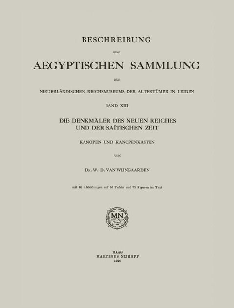 Produktbild: Beschreibung der Aegyptischen Sammlung des Niederl&auml;ndischen Reichsmuseums der Altert&uuml;mer in Leiden