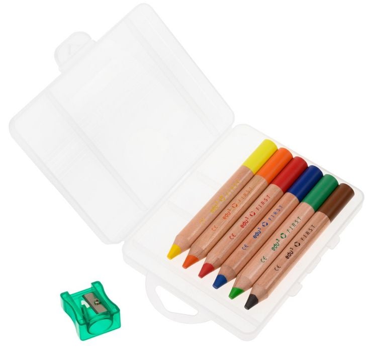 Produktbild: edufirst Buntstifte, 6er Set inkl. Spitzer