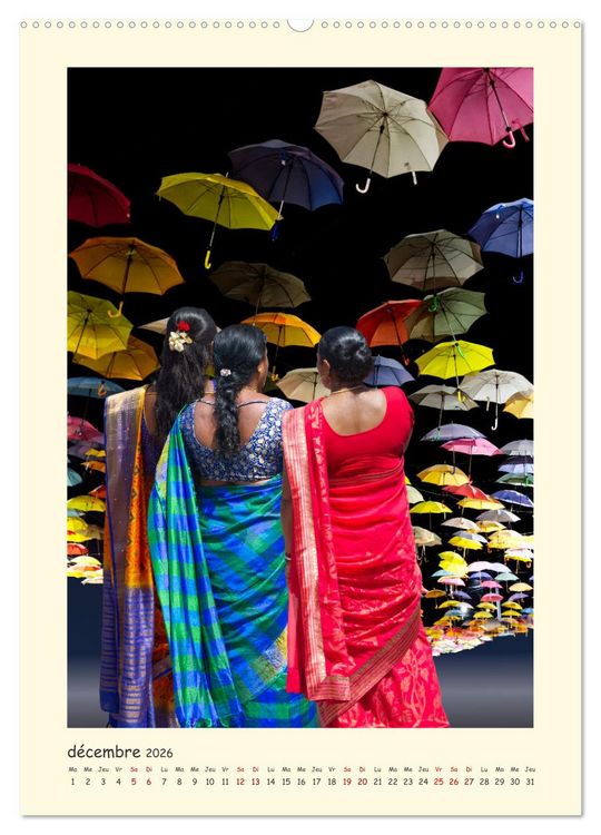 Produktbild: INDE pays aux couleurs &eacute;blouissantes (Calendrier mural 2026 DIN A2 horizontal) calendrier de bureau