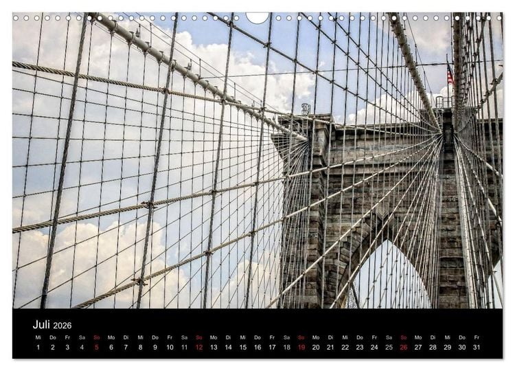 Produktbild: Brooklyn Bridge - New York City (Wandkalender 2026 DIN A3 quer), CALVENDO Monatskalender