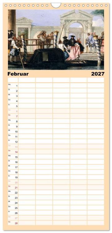 Produktbild: Familienplaner 2027 - Venedig - Gem&auml;lde aus drei Jahrhunderten. Kunstkalender mit 5 Spalten (Wandkalender, 21 x 45 cm) CALVENDO