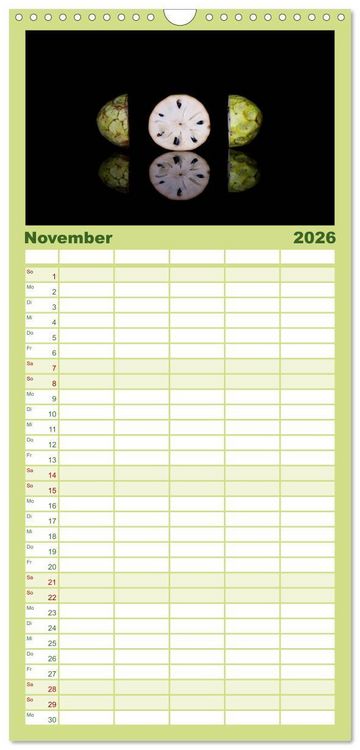 Produktbild: Familienplaner 2026 - Fr&uuml;chte dreigeteilt mit 5 Spalten (Wandkalender, 21 x 45 cm) CALVENDO