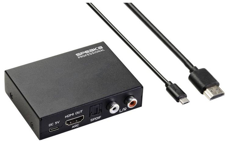Produktbild: SpeaKa Professional Audio Extraktor SP-HDA-190 [HDMI - HDMI] 3840 x 2160 Pixel