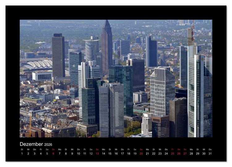Produktbild: &uuml;ber den D&auml;chern von FRANKFURT (Wandkalender 2026 DIN A4 quer), CALVENDO Monatskalender