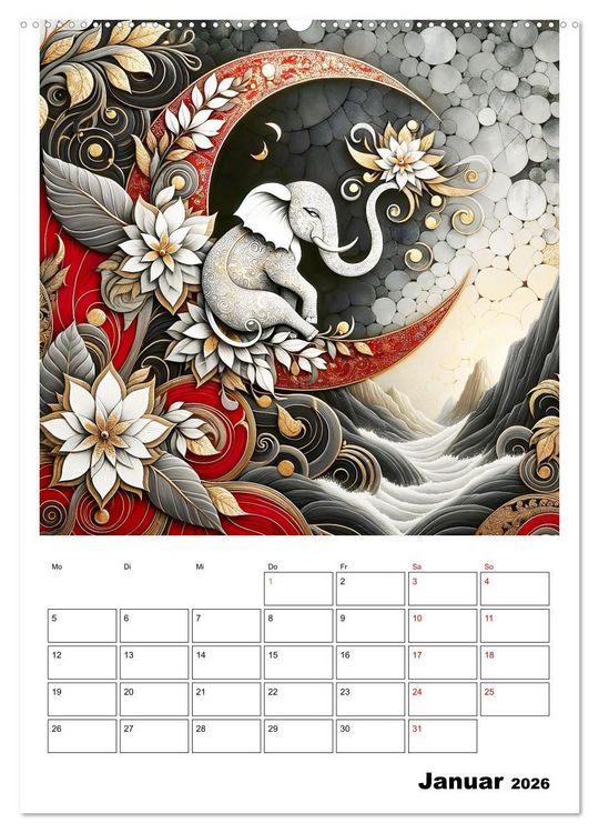 Produktbild: Tierische Mondlichtmagie (Wandkalender 2026 DIN A2 hoch), CALVENDO Monatskalender