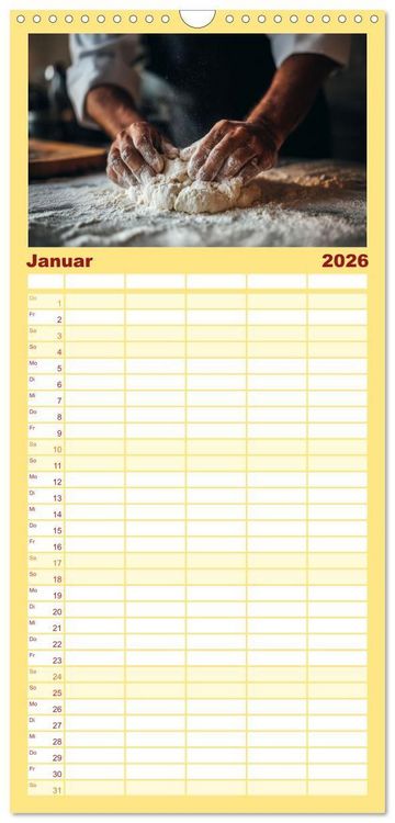 Produktbild: Familienplaner 2026 - Mit Herz und Hand, Ich bin B&auml;cker mit 5 Spalten (Wandkalender, 21 x 45 cm) CALVENDO
