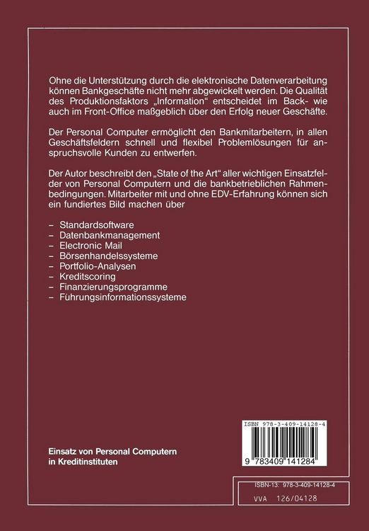 Produktbild: Einsatz von Personal Computern in Kreditinstituten