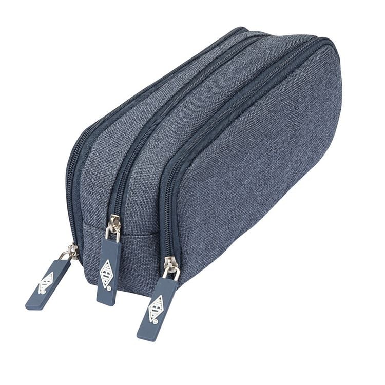 Produktbild: Schlamper M&auml;ppchen Denim jeansblau 23x7,5x8cm 3 Rei&szlig;verschlussf&auml;cher