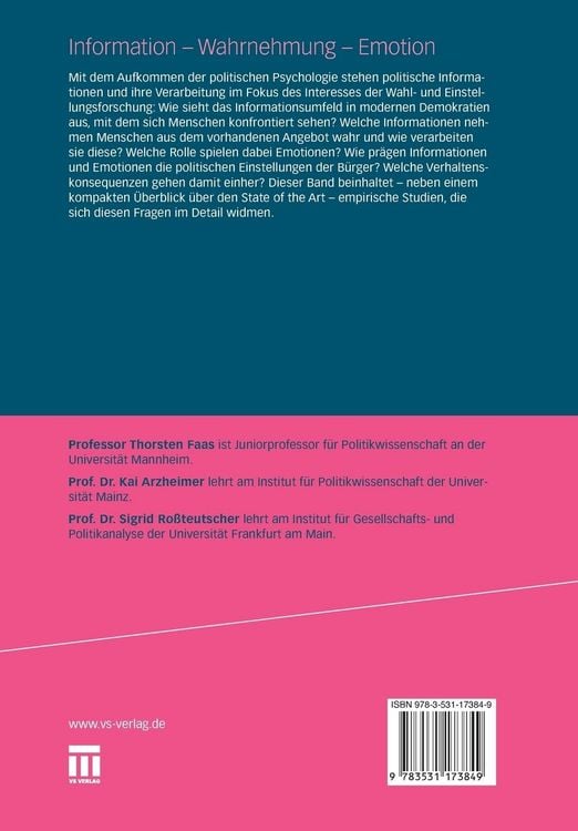 Produktbild: Information - Wahrnehmung - Emotion