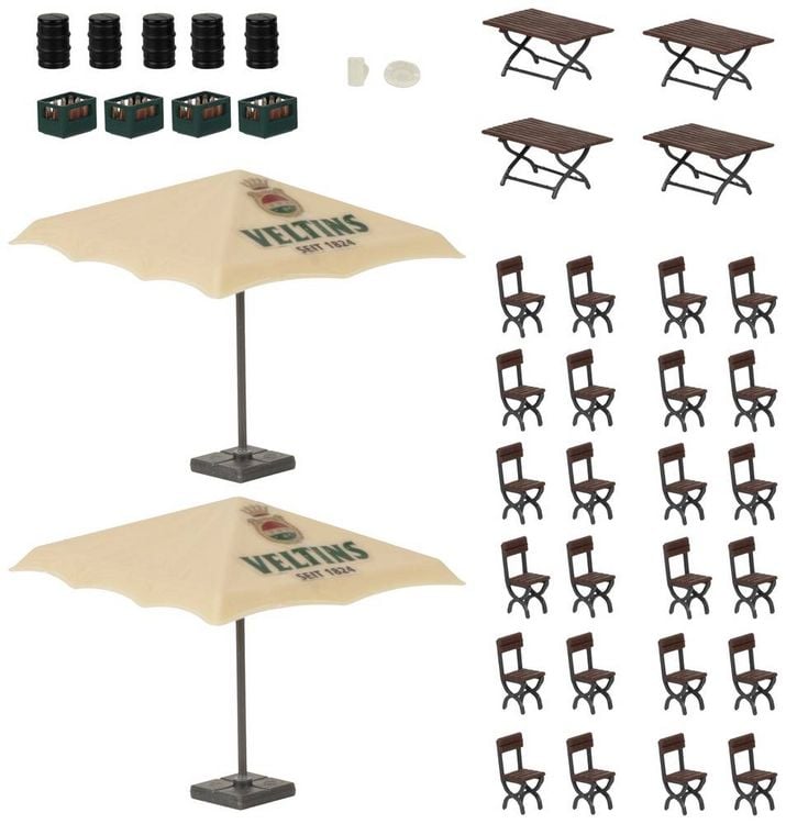 Produktbild: Faller 180437 H0 Biergarten-Set Veltins