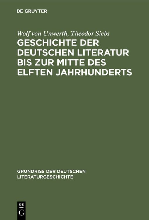 Produktbild: Geschichte der deutschen Literatur bis zur Mitte des elften Jahrhunderts