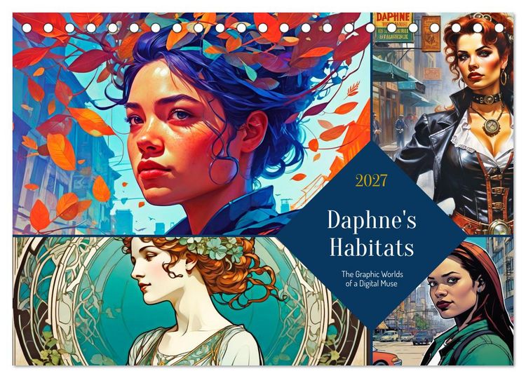 Produktbild: Daphne&rsquo;s Habitats, the Graphic Worlds of a Digital Muse (Desk Calendar 2027 DIN A5 landscape), CALVENDO 12 Month DeskCalendar