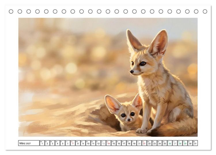 Produktbild: Fenneks - Neugierige Momente in der W&uuml;ste (Tischkalender 2027 DIN A5 quer), CALVENDO Monatskalender