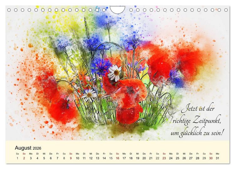 Produktbild: Aquarelle und Lebensweisheiten (Wandkalender 2026 DIN A4 quer), CALVENDO Monatskalender