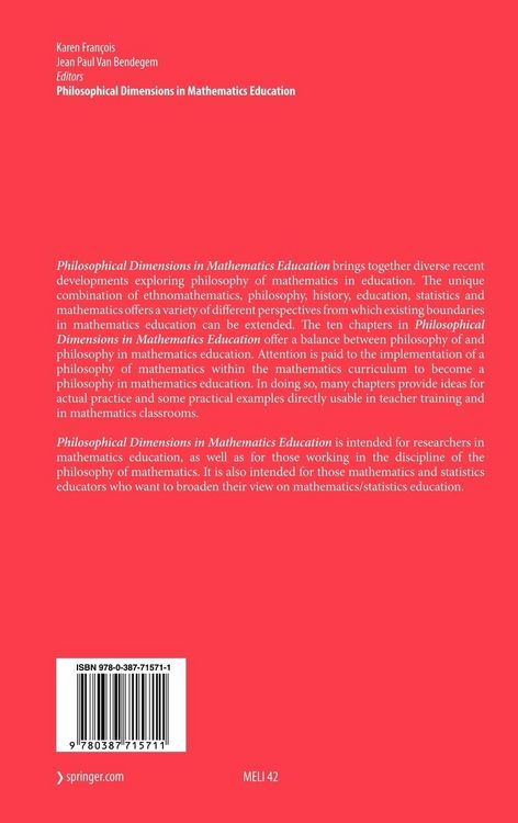 Produktbild: Philosophical Dimensions in Mathematics Education
