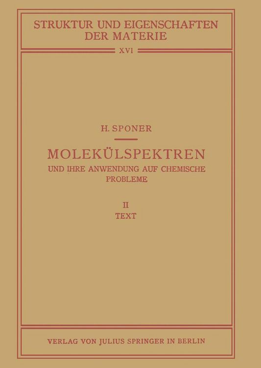 Produktbild: Molek&uuml;lspektren und Ihre Anwendung auf Chemische Probleme