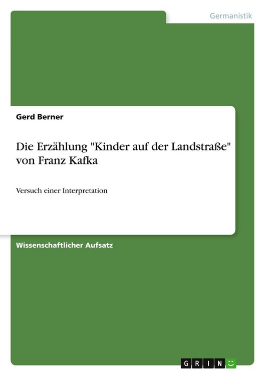 Produktbild: Die Erz&auml;hlung "Kinder auf der Landstra&szlig;e" von Franz Kafka