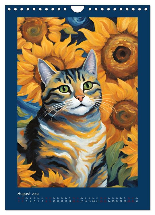 Produktbild: Katzen im Farbenspiel (Wandkalender 2026 DIN A4 hoch), CALVENDO Monatskalender