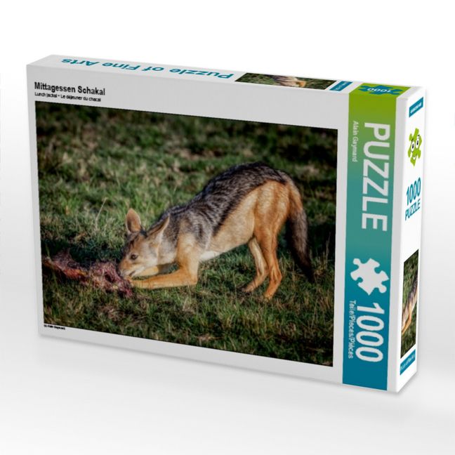 Produktbild: CALVENDO Puzzle Mittagessen Schakal | 1000 Teile Lege-Gr&ouml;&szlig;e 64x48cm Foto-Puzzle f&uuml;r gl&uuml;ckliche Stunden