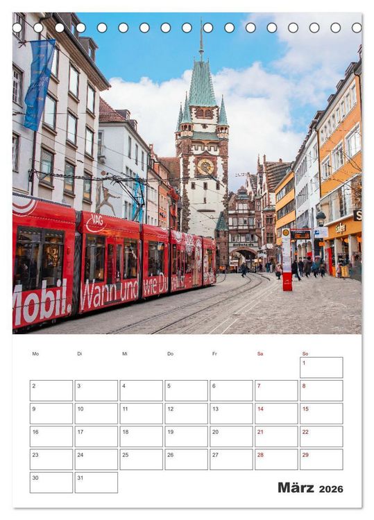 Produktbild: Freiburg - Reiseplaner (Tischkalender 2026 DIN A5 hoch), CALVENDO Monatskalender