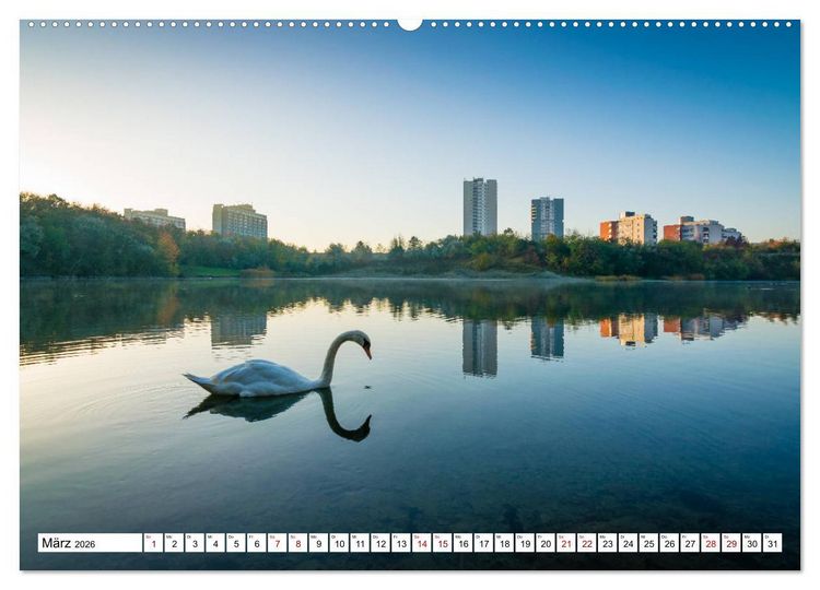 Produktbild: Halle-Saale - Meine Stadt im Spiegel (hochwertiger Premium Wandkalender 2026 DIN A2 quer), Kunstdruck in Hochglanz