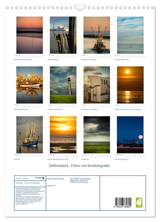 Produktbild: Ostfriesland - Fotos von forstfotografie (Wandkalender 2026 DIN A3 hoch), CALVENDO Monatskalender