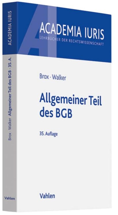 Produktbild: Allgemeiner Teil des BGB