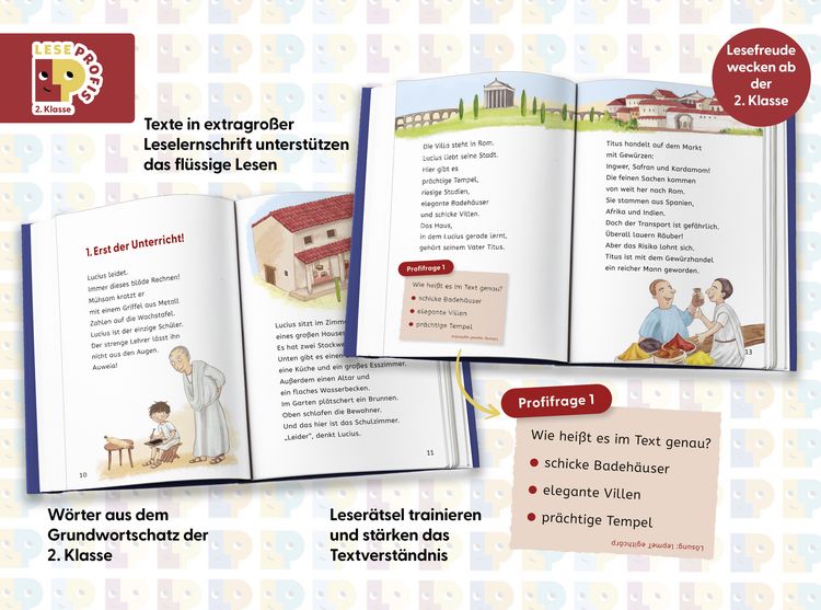 Produktbild: Leseprofis &ndash; Ritter, R&ouml;mer, finstere Schurken, 2. Klasse (Doppelband)