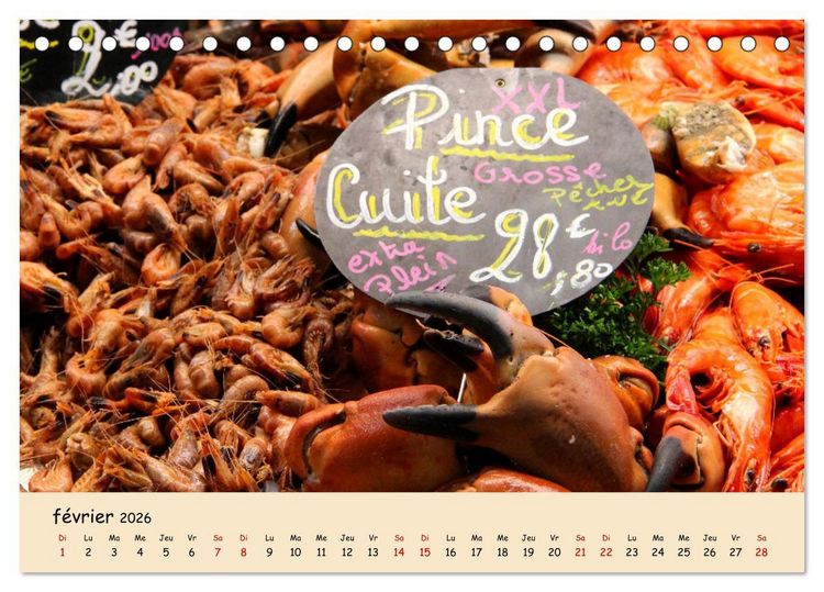 Produktbild: Aux march&eacute;s en France (Calendrier de bureau 2026 DIN A5 vertical), CALVENDO calendrier mensuel