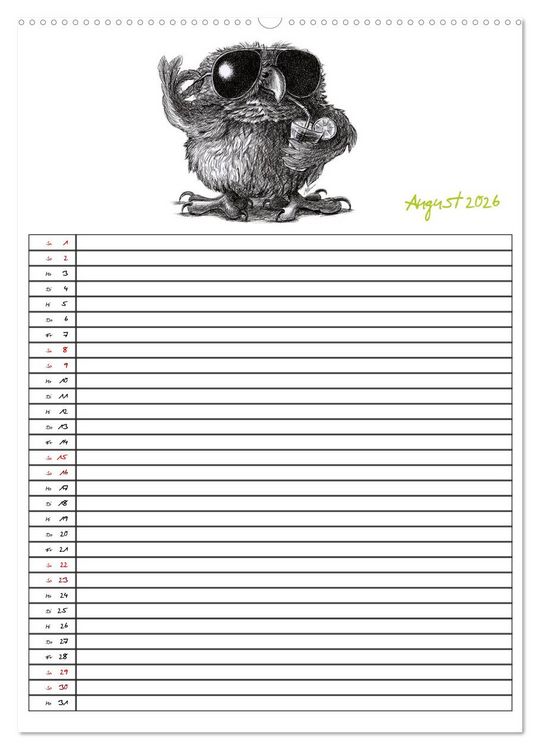 Produktbild: Tieronisch Eulen (Wandkalender 2026 DIN A2 hoch), CALVENDO Monatskalender