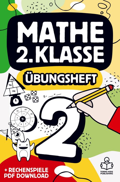 Produktbild: Mathe 2. Klasse &Uuml;bungsheft: Richtig rechnen Mathematik 2 Arbeitsheft mit Zahlen bis 100, 1x1 Einmaleins und Bonus PDF Download