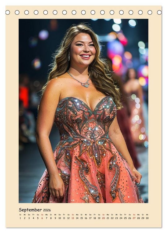 Produktbild: Plus Size Models in glamour&ouml;ser High Fashion (Tischkalender 2026 DIN A5 hoch), CALVENDO Monatskalender