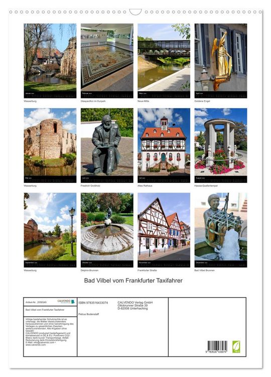 Produktbild: Bad Vilbel vom Frankfurter Taxifahrer (Wandkalender 2026 DIN A2 hoch), CALVENDO Monatskalender
