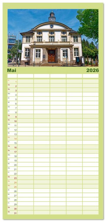 Produktbild: Familienplaner 2026 - Hennef - Stadt der 100 D&ouml;rfer mit 5 Spalten (Wandkalender, 21 x 45 cm) CALVENDO