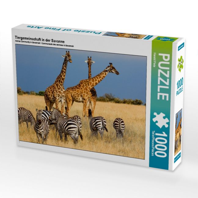 Produktbild: CALVENDO Puzzle Tiergemeinschaft in der Savanne | 1000 Teile Lege-Gr&ouml;&szlig;e 64x48cm Foto-Puzzle f&uuml;r gl&uuml;ckliche Stunden