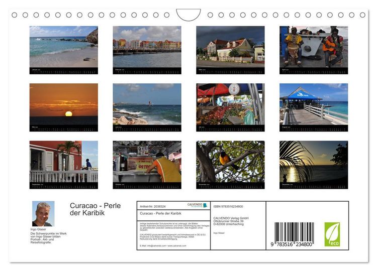 Produktbild: Curacao - Perle der Karibik (Wandkalender 2026 DIN A4 quer), CALVENDO Monatskalender