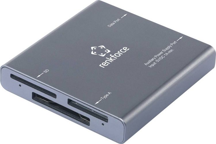 Produktbild: Renkforce RF-CR-700 Externer Speicherkartenleser USB-C&reg; (USB 3.2 Gen 2) Grau