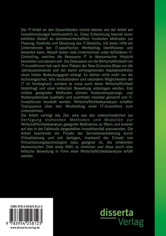 Produktbild: Servervirtualisierung: Eine Analyse der Potentiale und der Wirtschaftlichkeit am konkreten Beispiel einesKMU