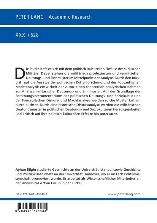 Produktbild: Das Milit&auml;r in der politischen Kultur der T&uuml;rkei