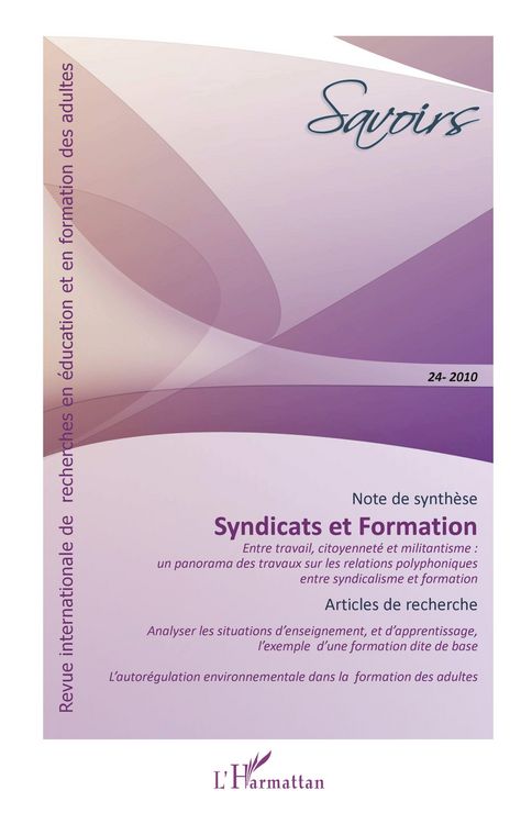 Produktbild: Syndicats et formation