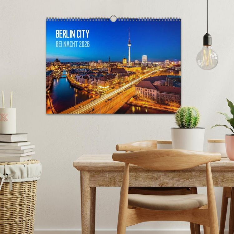 Produktbild: Berlin City bei Nacht (Wandkalender 2026 DIN A3 quer), CALVENDO Monatskalender