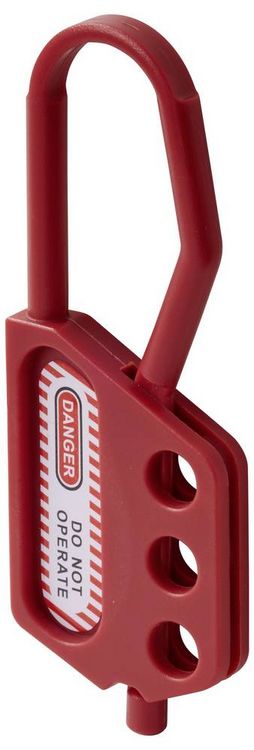 Produktbild: Sygonix SY-6872558 Sicherungshaspe 3-fach 115x40mm Kunststoff Polyamid Rot 1St.
