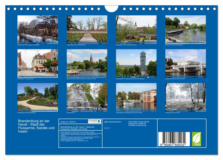 Produktbild: Brandenburg an der Havel - Stadt der Flussarme, Kan&auml;le und Inseln (Wandkalender 2026 DIN A4 quer), CALVENDO Monatskalender