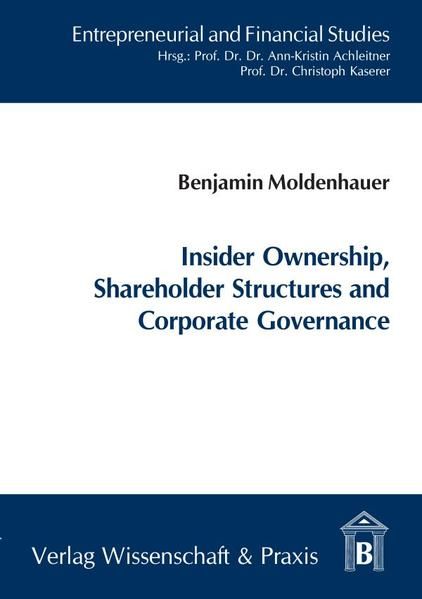 Produktbild: Insider Ownership, Shareholder Structures and Corporate Governance.