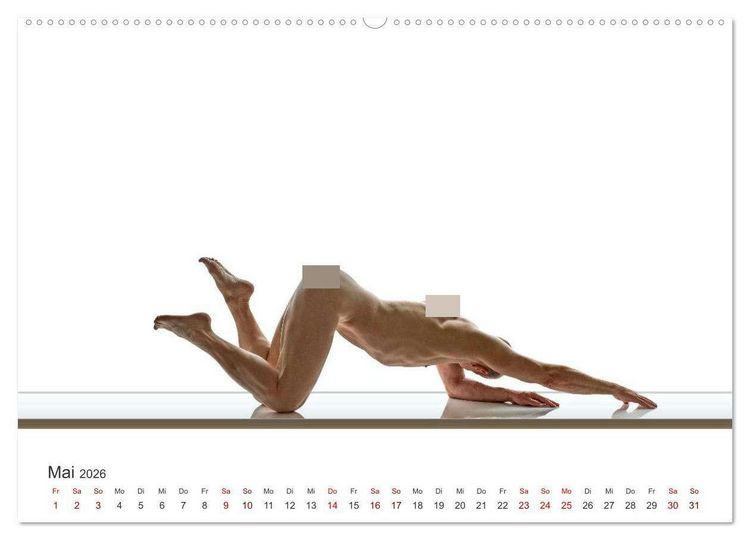 Produktbild: Form und Sinnlichkeit - minimalistische M&auml;nnerakte (Wandkalender 2026 DIN A2 quer), CALVENDO Monatskalender